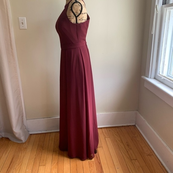 Azazie maron dress maxi size A12 sleeveless - Picture 2 of 12